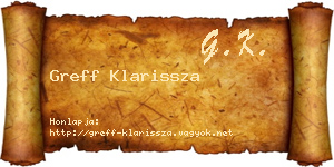 Greff Klarissza névjegykártya